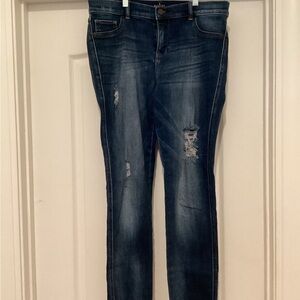 Distressed Blue Jeans Leggings